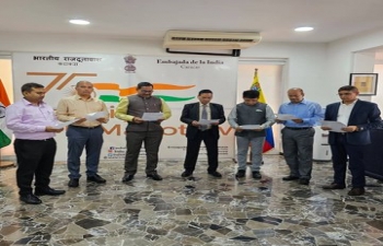 Vigilance Awareness Week 2023 is being observed by Embassy of India, Caracas from 30th Oct-5th Nov, 2023.  Charge d' Affaires Suresh Kumar administered the Integrity Pledge to the Officials of the Embassy on Monday, 30 Oct 2023.